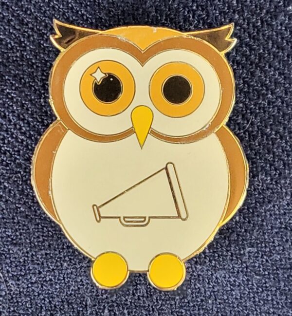 Owl with Megaphone Lapel Pin Badge - Varsity Pin - Cheerleaders