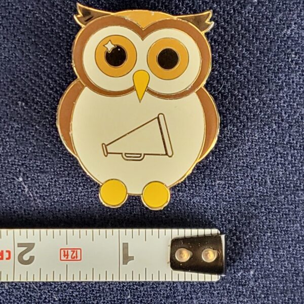 Owl with Megaphone Lapel Pin Badge - Varsity Pin - Cheerleaders - Image 3