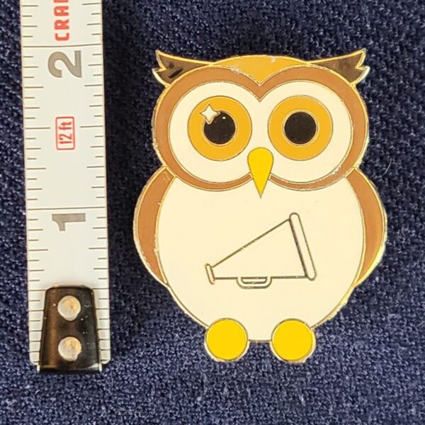 Owl with Megaphone Lapel Pin Badge - Varsity Pin - Cheerleaders - Image 4