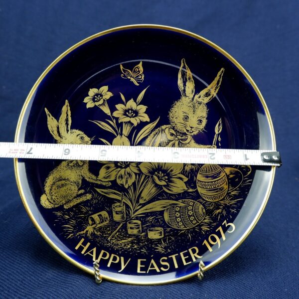 Easter 1973 H.H. Lihs Linders of Kueps Bavaria 7 1/2" Bunny Plate 24 kt - Image 3