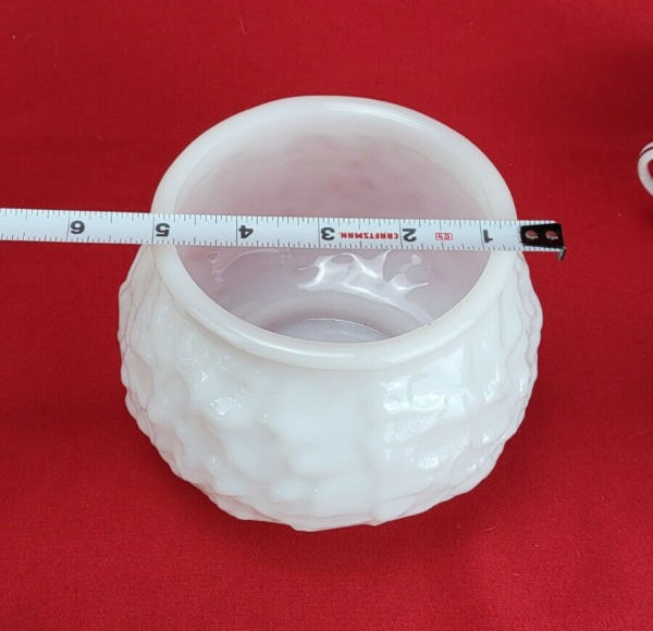 E. O. Brody White Milk Glass Crinkle Planter Bowl 0016 Made in U.S.A - Image 4