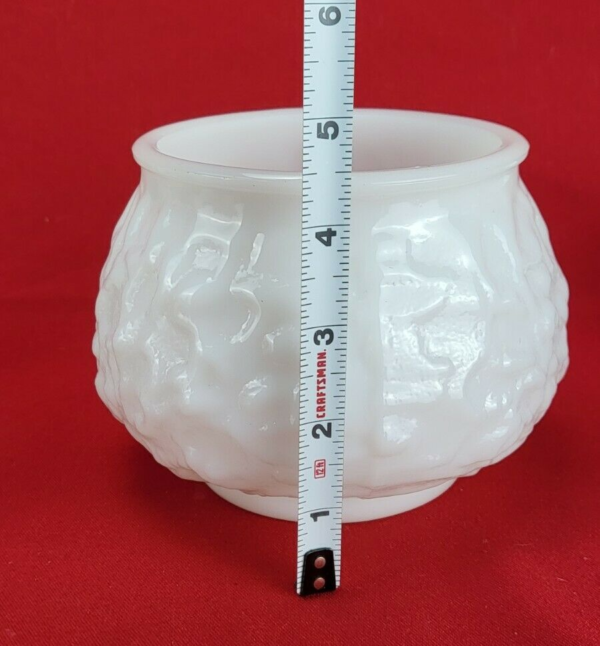 E. O. Brody White Milk Glass Crinkle Planter Bowl 0016 Made in U.S.A - Image 5